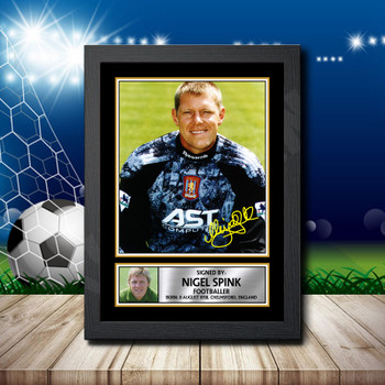 Nigel Spink Signed Autographed Footballers Star Poster Print Framed Merch Gift Nigel Spink Signed Autographed Footballers Star Poster Print Framed Merch Gift