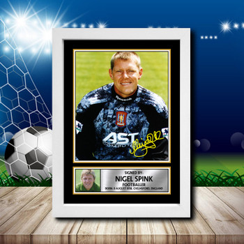 Nigel Spink Signed Autographed Footballers Star Poster Print Framed Merch Gift Nigel Spink Signed Autographed Footballers Star Poster Print Framed Merch Gift