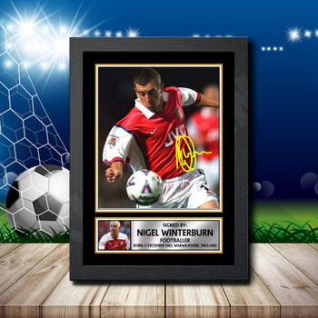 Nigel Winterburn Signed Autographed Footballers Star Poster Print Framed Merch Gift Nigel Winterburn Signed Autographed Footballers Star Poster Print Framed Merch Gift