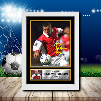 Nigel Winterburn Signed Autographed Footballers Star Poster Print Framed Merch Gift Nigel Winterburn Signed Autographed Footballers Star Poster Print Framed Merch Gift