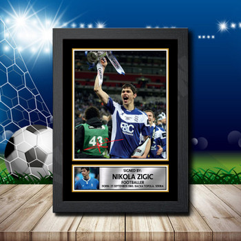 Nikola Zigic 1 Signed Autographed Footballers Star Poster Print Framed Merch Gift Nikola Zigic 1 Signed Autographed Footballers Star Poster Print Framed Merch Gift