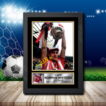 Norman Whiteside 1 Signed Autographed Footballers Star Poster Print Framed Merch Gift Norman Whiteside 1 Signed Autographed Footballers Star Poster Print Framed Merch Gift