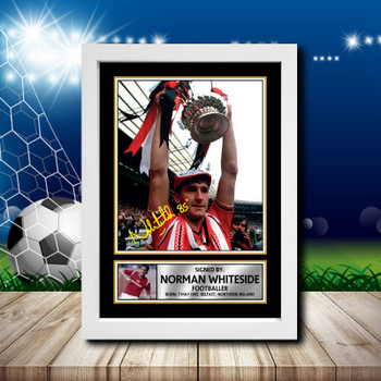 Norman Whiteside 1 Signed Autographed Footballers Star Poster Print Framed Merch Gift Norman Whiteside 1 Signed Autographed Footballers Star Poster Print Framed Merch Gift