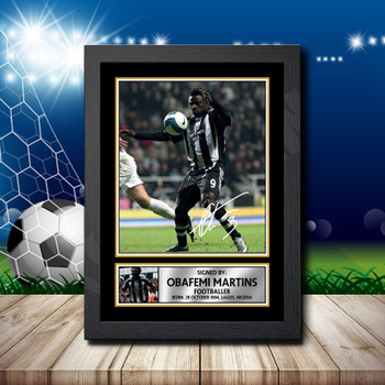 Obafemi Martins 2 Signed Autographed Footballers Star Poster Print Framed Merch Gift Obafemi Martins 2 Signed Autographed Footballers Star Poster Print Framed Merch Gift