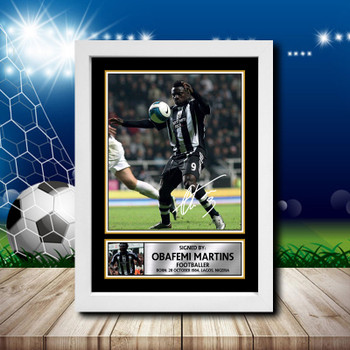 Obafemi Martins 2 Signed Autographed Footballers Star Poster Print Framed Merch Gift Obafemi Martins 2 Signed Autographed Footballers Star Poster Print Framed Merch Gift