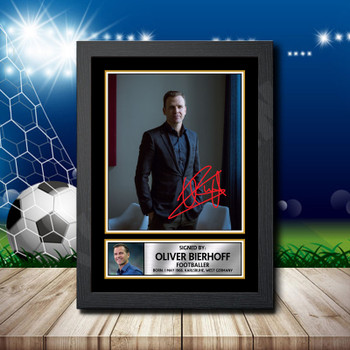 Oliver Bierhoff Signed Autographed Footballers Star Poster Print Framed Merch Gift Oliver Bierhoff Signed Autographed Footballers Star Poster Print Framed Merch Gift
