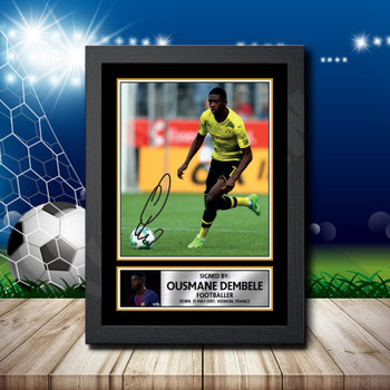 Ousmane Dembele 2 Signed Autographed Footballers Star Poster Print Framed Merch Gift Ousmane Dembele 2 Signed Autographed Footballers Star Poster Print Framed Merch Gift