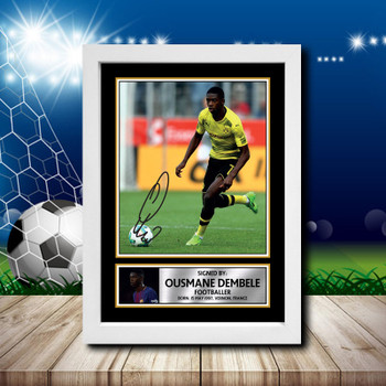 Ousmane Dembele 2 Signed Autographed Footballers Star Poster Print Framed Merch Gift Ousmane Dembele 2 Signed Autographed Footballers Star Poster Print Framed Merch Gift