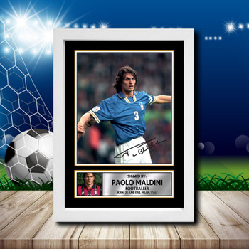 Paolo Maldini 2 Signed Autographed Footballers Star Poster Print Framed Merch Gift Paolo Maldini 2 Signed Autographed Footballers Star Poster Print Framed Merch Gift