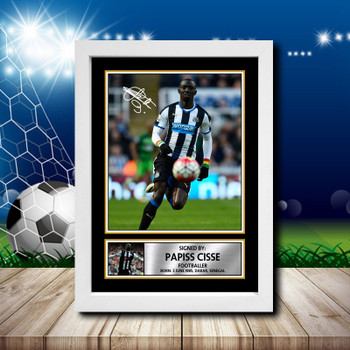 Papiss Cisse 2 Signed Autographed Footballers Star Poster Print Framed Merch Gift Papiss Cisse 2 Signed Autographed Footballers Star Poster Print Framed Merch Gift