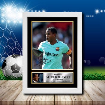 Patrick Kluivert Signed Autographed Footballers Star Poster Print Framed Merch Gift Patrick Kluivert Signed Autographed Footballers Star Poster Print Framed Merch Gift