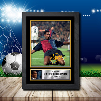 Patrick Kluivert 2 Signed Autographed Footballers Star Poster Print Framed Merch Gift Patrick Kluivert 2 Signed Autographed Footballers Star Poster Print Framed Merch Gift