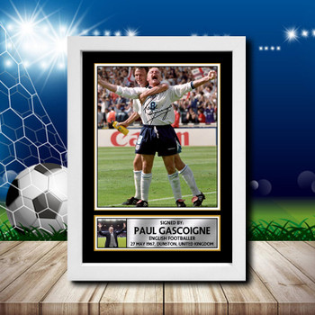 Paul Gascoigne 1 Signed Autographed Footballers Star Poster Print Framed Merch Gift Paul Gascoigne 1 Signed Autographed Footballers Star Poster Print Framed Merch Gift