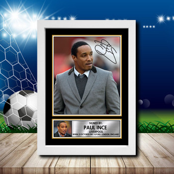 Paul Ince 2 Signed Autographed Footballers Star Poster Print Framed Merch Gift