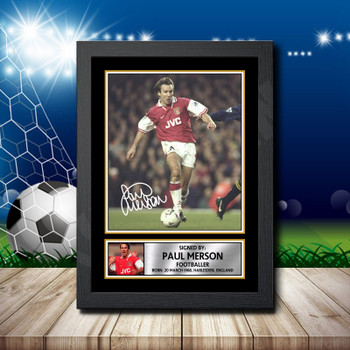 Paul Merson 2 Signed Autographed Footballers Star Poster Print Framed Merch Gift