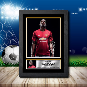 Paul Pogba 1 Signed Autographed Footballers Star Poster Print Framed Merch Gift Paul Pogba 1 Signed Autographed Footballers Star Poster Print Framed Merch Gift