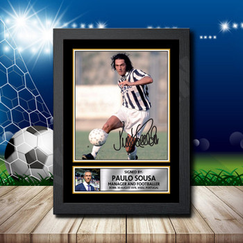 Paulo Sousa Signed Autographed Footballers Star Poster Print Framed Merch Gift Paulo Sousa Signed Autographed Footballers Star Poster Print Framed Merch Gift