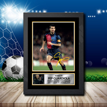 Pep Guardiola Signed Autographed Footballers Star Poster Print Framed Merch Gift