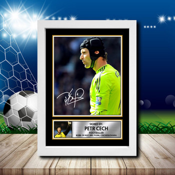 Petr Cech Chelsea 2 Signed Autographed Footballers Star Poster Print Framed Merch Gift