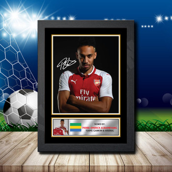 Pierre Aubameyang Signed Autographed Footballers Star Poster Print Framed Merch Gift Pierre Aubameyang Signed Autographed Footballers Star Poster Print Framed Merch Gift