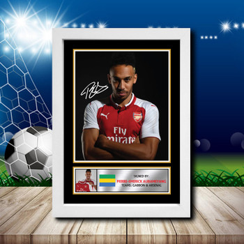 Pierre Aubameyang Signed Autographed Footballers Star Poster Print Framed Merch Gift Pierre Aubameyang Signed Autographed Footballers Star Poster Print Framed Merch Gift