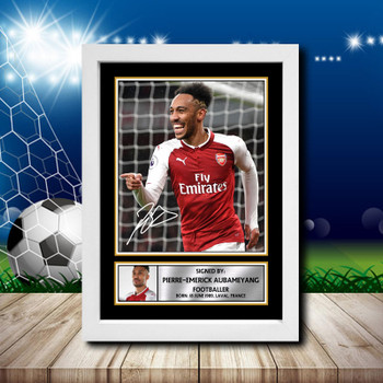 Pierre Emerick Aubameyang 2 Signed Autographed Footballers Star Poster Print Framed Merch Gift Pierre Emerick Aubameyang 2 Signed Autographed Footballers Star Poster Print Framed Merch Gift