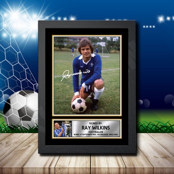 Ray Wilkins Signed Autographed Footballers Star Poster Print Framed Merch Gift Ray Wilkins Signed Autographed Footballers Star Poster Print Framed Merch Gift