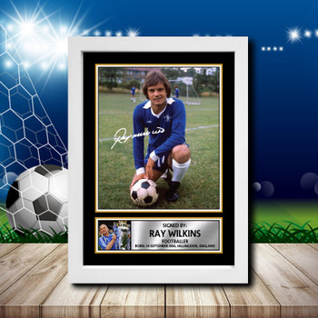 Ray Wilkins Signed Autographed Footballers Star Poster Print Framed Merch Gift Ray Wilkins Signed Autographed Footballers Star Poster Print Framed Merch Gift