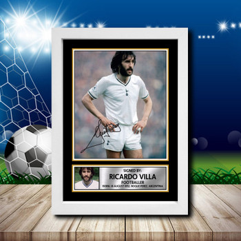 Ricky Villa Signed Autographed Footballers Star Poster Print Framed Merch Gift