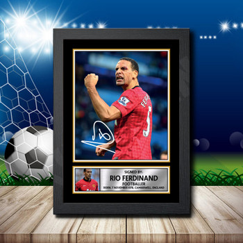 Rio Ferdinand 1 Signed Autographed Footballers Star Poster Print Framed Merch Gift Rio Ferdinand 1 Signed Autographed Footballers Star Poster Print Framed Merch Gift