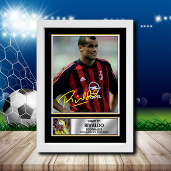 Rivaldo 2 Signed Autographed Footballers Star Poster Print Framed Merch Gift