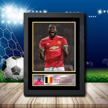 Romelu Lukaku Silver Signed Autographed Footballers Star Poster Print Framed Merch Gift