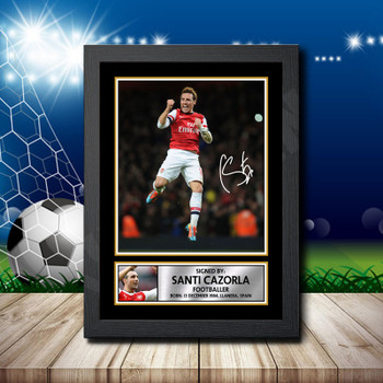 Santi Cazorla Signed Autographed Footballers Star Poster Print Framed Merch Gift Santi Cazorla Signed Autographed Footballers Star Poster Print Framed Merch Gift