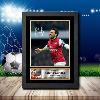 Santi Cazorla 2 Signed Autographed Footballers Star Poster Print Framed Merch Gift Santi Cazorla 2 Signed Autographed Footballers Star Poster Print Framed Merch Gift
