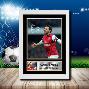 Santi Cazorla 2 Signed Autographed Footballers Star Poster Print Framed Merch Gift Santi Cazorla 2 Signed Autographed Footballers Star Poster Print Framed Merch Gift