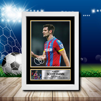 Scott Dann Signed Autographed Footballers Star Poster Print Framed Merch Gift