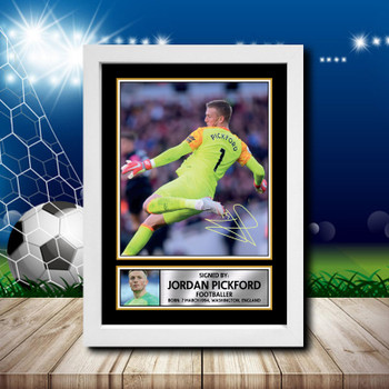 Jordan Pickford 2 Signed Autographed Footballers Star Poster Print Framed Merch Gift Jordan Pickford 2 Signed Autographed Footballers Star Poster Print Framed Merch Gift