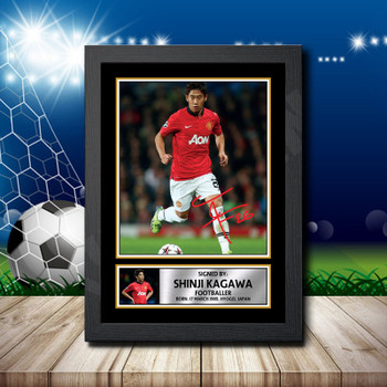 Shinji Kagawa 2 Signed Autographed Footballers Star Poster Print Framed Merch Gift Shinji Kagawa 2 Signed Autographed Footballers Star Poster Print Framed Merch Gift