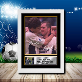 Slaven Bilic  Julian Dicks 1 Signed Autographed Footballers Star Poster Print Framed Merch Gift Slaven Bilic  Julian Dicks 1 Signed Autographed Footballers Star Poster Print Framed Merch Gift