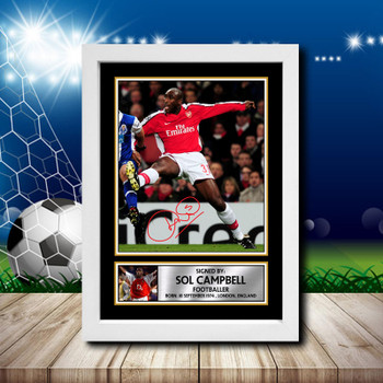 Sol Campbell Signed Autographed Footballers Star Poster Print Framed Merch Gift Sol Campbell Signed Autographed Footballers Star Poster Print Framed Merch Gift