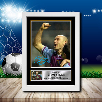 Steve Stone 2 Signed Autographed Footballers Star Poster Print Framed Merch Gift