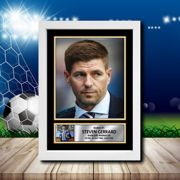 Steven Gerrard Rangers Signed Autographed Footballers Star Poster Print Framed Merch Gift Steven Gerrard Rangers Signed Autographed Footballers Star Poster Print Framed Merch Gift