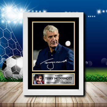 Terry Mcdermott 2 Signed Autographed Footballers Star Poster Print Framed Merch Gift Terry Mcdermott 2 Signed Autographed Footballers Star Poster Print Framed Merch Gift