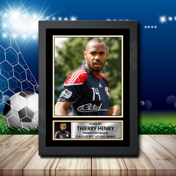 Thierry Henry 1 Signed Autographed Footballers Star Poster Print Framed Merch Gift Thierry Henry 1 Signed Autographed Footballers Star Poster Print Framed Merch Gift