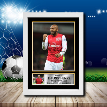 Thierry Henry 2 Signed Autographed Footballers Star Poster Print Framed Merch Gift Thierry Henry 2 Signed Autographed Footballers Star Poster Print Framed Merch Gift