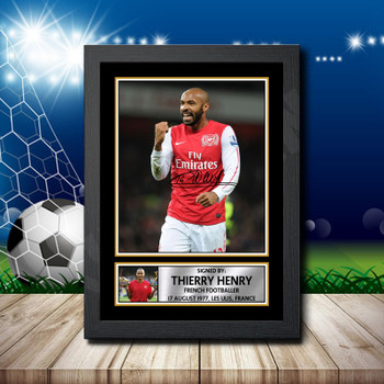 Thierry Henry 2 Signed Autographed Footballers Star Poster Print Framed Merch Gift Thierry Henry 2 Signed Autographed Footballers Star Poster Print Framed Merch Gift