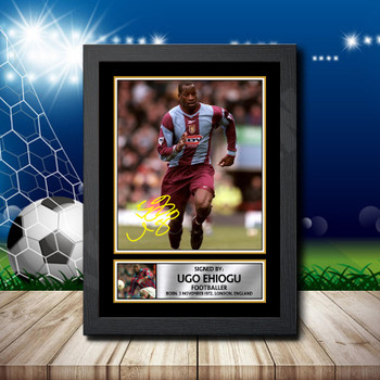 Ugo Ehiogu 2 Signed Autographed Footballers Star Poster Print Framed Merch Gift Ugo Ehiogu 2 Signed Autographed Footballers Star Poster Print Framed Merch Gift