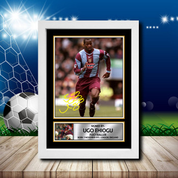 Ugo Ehiogu 2 Signed Autographed Footballers Star Poster Print Framed Merch Gift Ugo Ehiogu 2 Signed Autographed Footballers Star Poster Print Framed Merch Gift