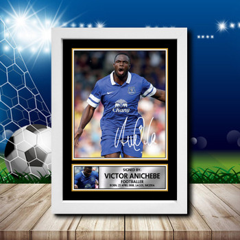 Victor Anichebe Signed Autographed Footballers Star Poster Print Framed Merch Gift Victor Anichebe Signed Autographed Footballers Star Poster Print Framed Merch Gift