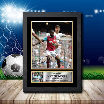 Victor Moses 2 Signed Autographed Footballers Star Poster Print Framed Merch Gift Victor Moses 2 Signed Autographed Footballers Star Poster Print Framed Merch Gift